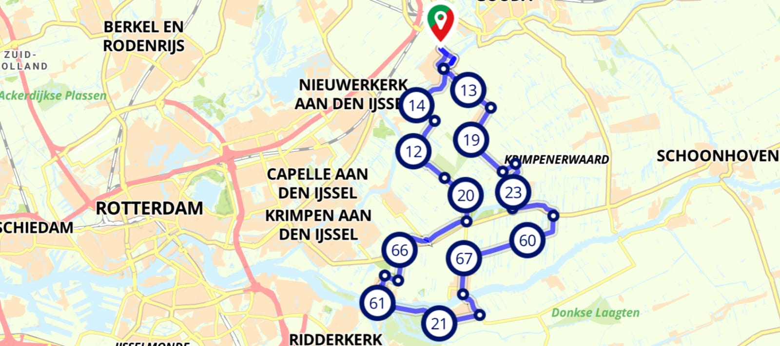 Molens Kinderdijk Route