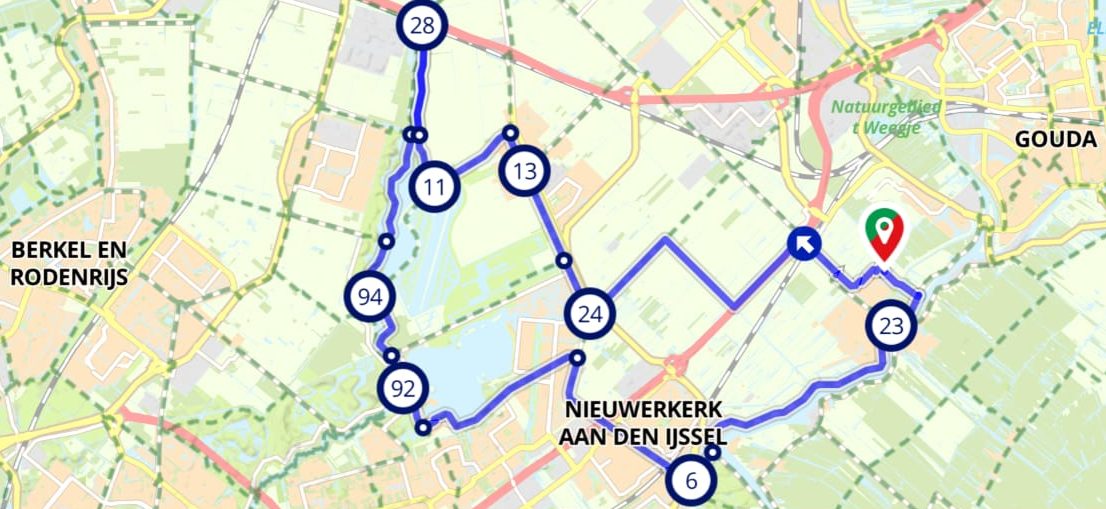 route reeuwijkse plassen