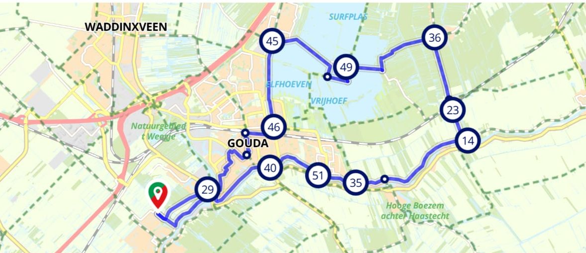 route reeuwijkse plassen